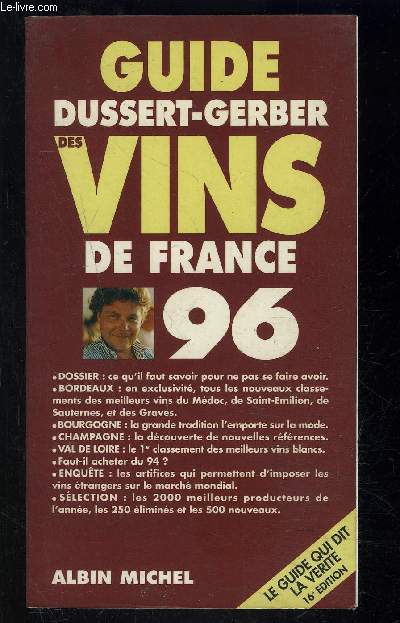 GUIDE DUSSERT GERBER DES VINS DE FRANCE 96