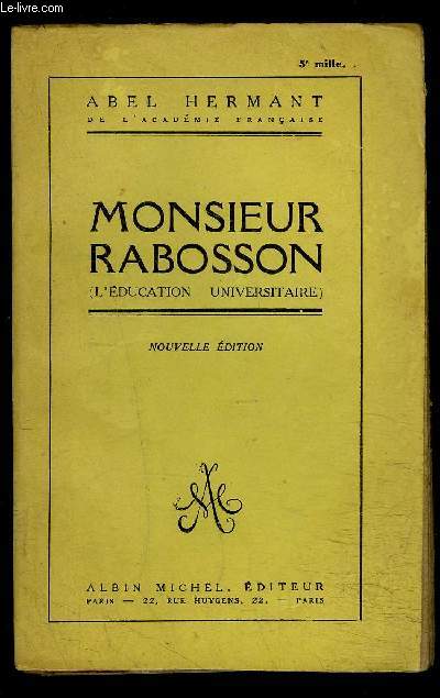 MONSIEUR RABOSSON- L EDUCATION UNIVERSITAIRE