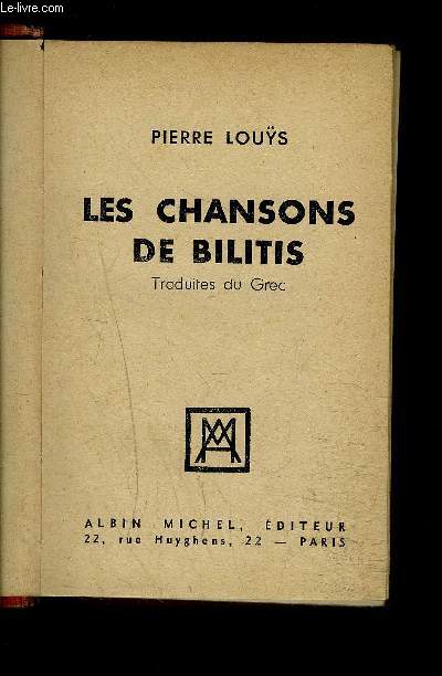 LES CHANSONS DE BILITIS