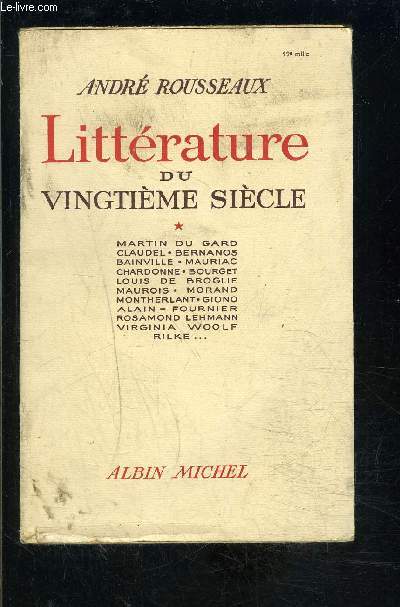 LITTERATURE DU VINGTIEME SIECLE- TOME 1