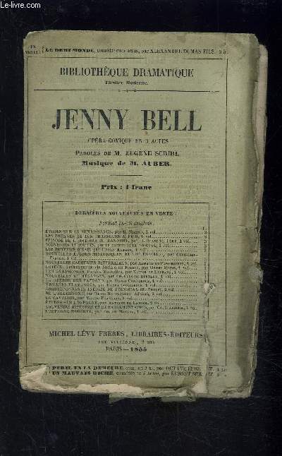 JENNY BELL- OPERA COMIQUE EN 3 ACTES