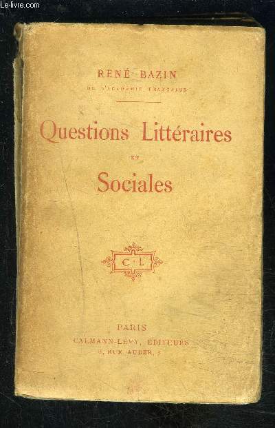 QUESTIONS LITTERAIRES ET SOCIALES