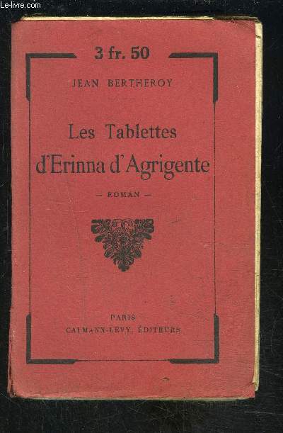 LES TABLETTES D ERINNA D AGRIGENTE