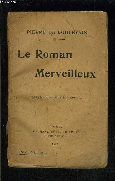 LE ROMAN MERVEILLEUX