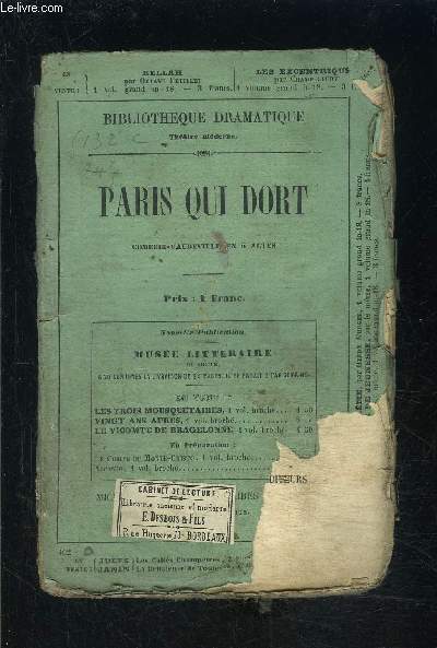 PARIS QUI DORT- SCENES DE LA VIE NOCTURNE EN 5 ACTES