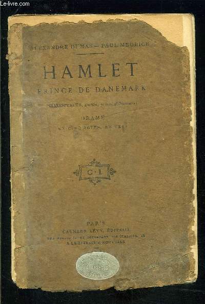 HAMLET PRINCE DE DANEMARK- DRAME EN 5 ACTES, EN VERS
