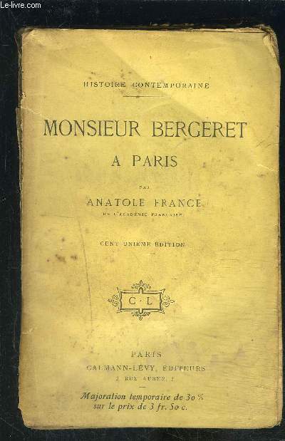 MONSIEUR BERGERET A PARIS