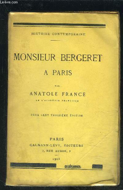 MONSIEUR BERGERET A PARIS