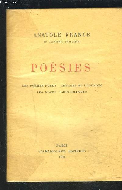 POESIES- LES POEMES DORES- IDYLLES ET LEGENDES- LES NOCES CORINTHIENNES
