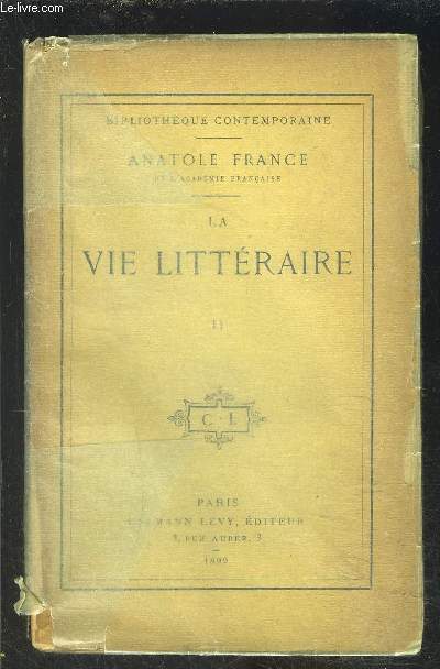 LA VIE LITTERAIRE TOME 2- vendu seul- VENDU EN L ETAT