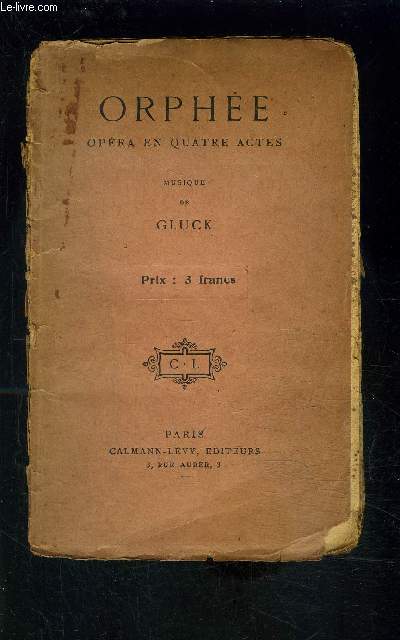 ORPHEE- OPERA EN 4 ACTES