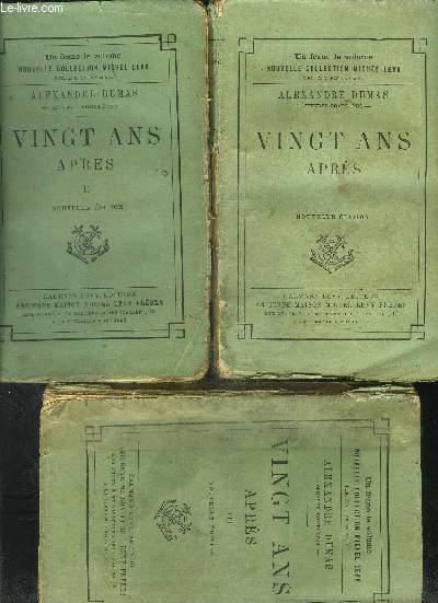 VINGT ANS APRES- 3 TOMES EN 3 VOLUMES- VENDU EN L ETAT