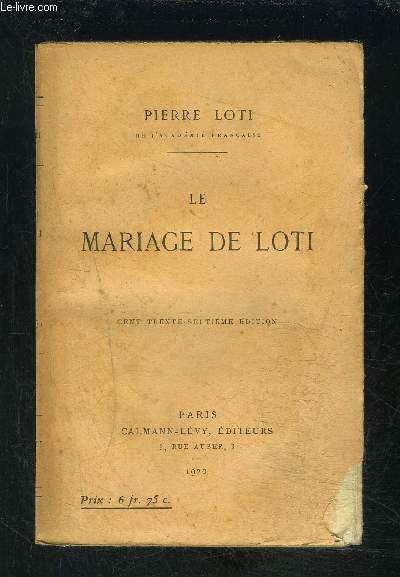 LE MARIAGE DE LOTI