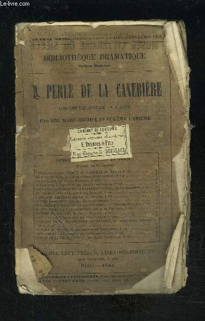 LA PERLE DE LA CANEBIERE- COMEDIE VAUDEVILLE EN 1 ACTE