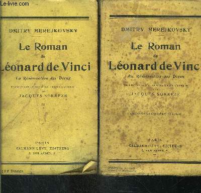 LE ROMAN DE LEONARD DE VINCI- 2 TOMES EN 2 VOLUMES- LA RESURRECTION DES DIEUX