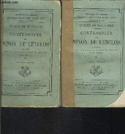 CONFESSIONS DE NINON DE LENCLOS- 2 TOMES EN 2 VOLUMES- TOME 2 ET TOME 3 vendus- prcdes d'un coup d'oeil sur le rgne de Louis XIV par Mry