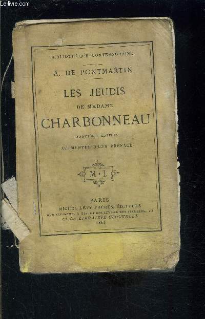 LES JEUDIS DE MADAME CHARBONNEAU- VENDU EN L ETAT
