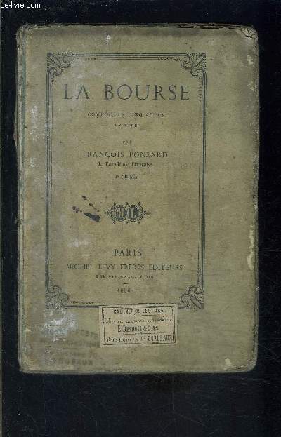 LA BOURSE- COMEDIE EN CINQ ACTES, EN VERS- VENDU EN L ETAT