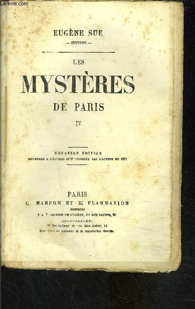 LES MYSTERES DE PARIS- TOME 4