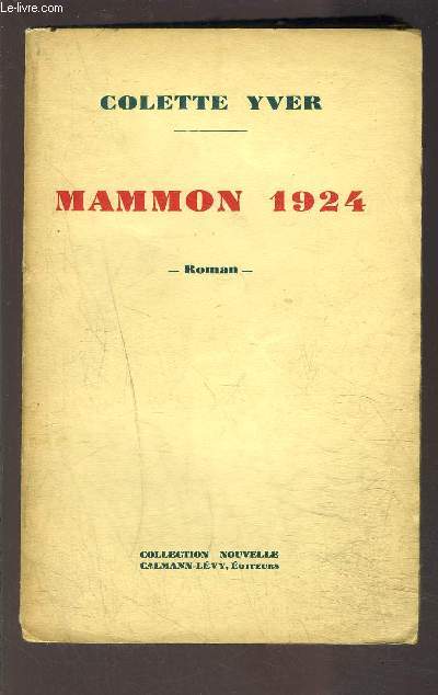 MAMMON 1924- ENVOI DE L AUTEUR
