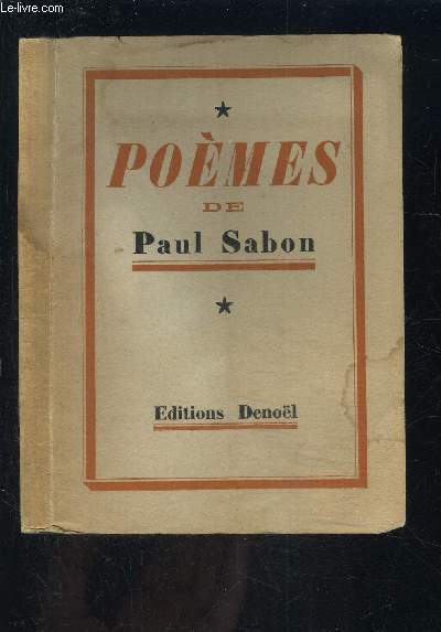 POEMES DE PAUL SABON - 1