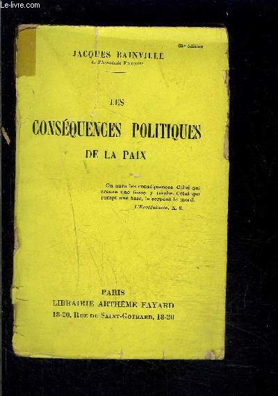 LES CONSEQUENCES POLITIQUES DE LA PAIX