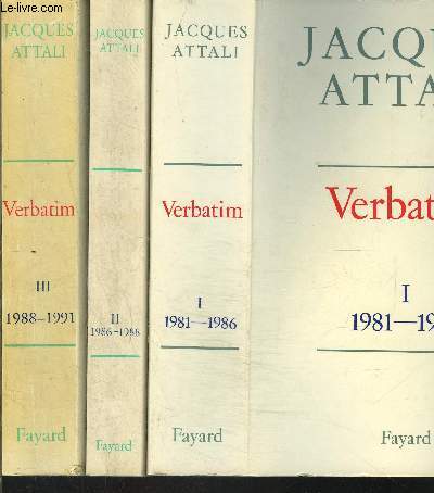 VERBATIM- 3 TOMES EN 3 VOLUMES- 1. 1981-1986 / 2. 1986-1988 / 3. 1988-1991