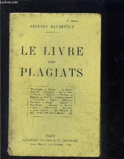 LE LIVRE DES PLAGIATS