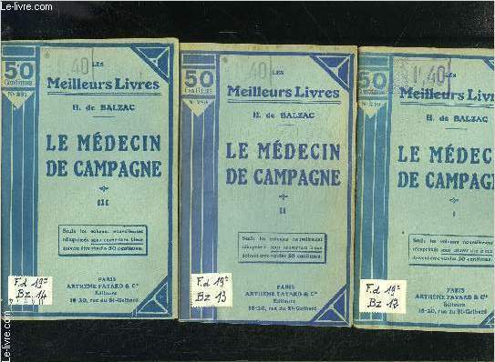 LE MEDECIN DE CAMPAGNE- 3 TOMES EN 3 VOLUMES