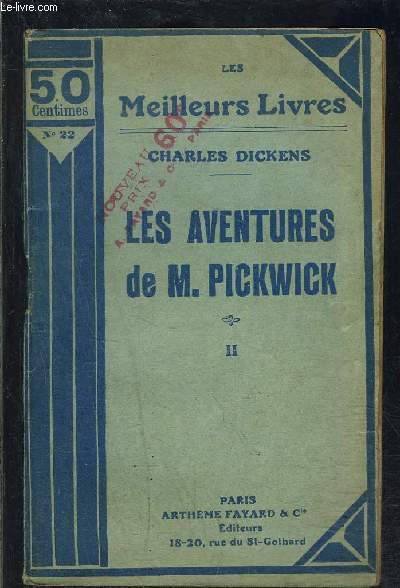 LES AVENTURES DE M.PICKWICK- TOME 2- vendu seul