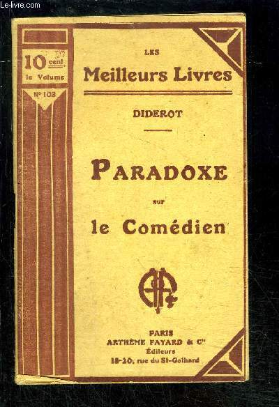 PARADOXE SUR LE COMEDIEN