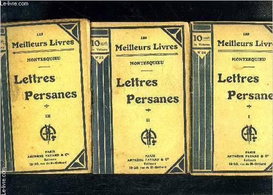 LETTRES PERSANES- COMPLET- 3 TOMES EN 3 VOLUMES