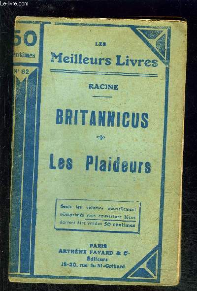 BRITANNICUS- LES PLAIDEURS