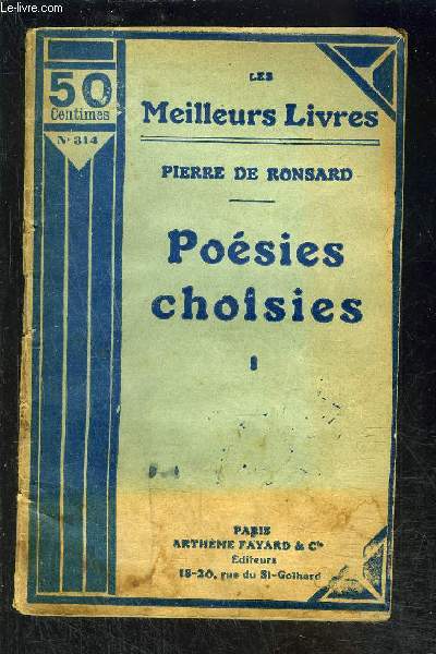 POESIES CHOISIES- TOME 1- vendu seul