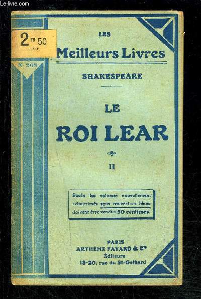 LE ROI LEAR- TOME 2- vendu seul