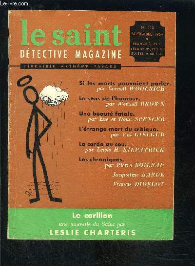 LE SAINT DETECTIVE MAGAZINE N115- SEPTEMBRE 1964- Si les morts pouvaient parler, Woolrich- Le sens de l'humour, Brown- ...