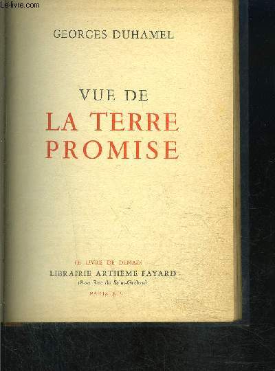 VUE DE LA TERRE PROMISE- LE LIVRE DE DEMAIN