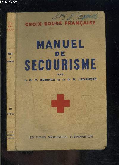 MANUEL DE SECOURISME / CROIX ROUGE FRANCAISE