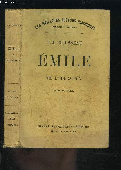 EMILE OU DE L EDUCATION- TOME 1 vendu seul