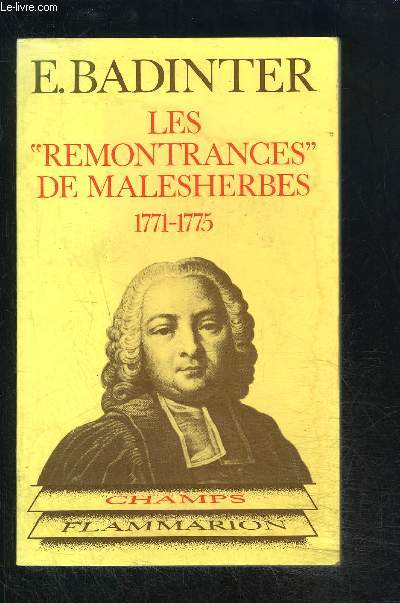 LES REMONTRANCES DE MALESHEBES 1771-1775- COLLECTION CHAMPS N150