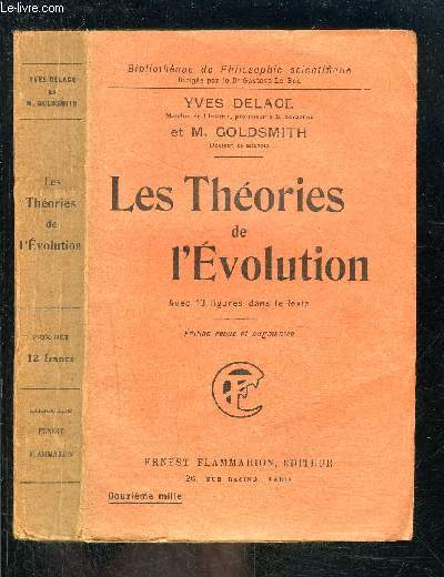 LES THEORIES DE L EVOLUTION- BIBLIOTHEQUE DE PHILOSOPHIE SCIENTIFIQUE
