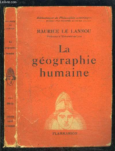 LA GEOGRAPHIE HUMAINE- BIBLIOTHEQUE DE PHILOSOPHIE SCIENTIFIQUE