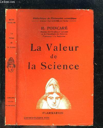 LA VALEUR DE LA SCIENCE- BIBLIOTHEQUE DE PHILOSOPHIE SCIENTIFIQUE