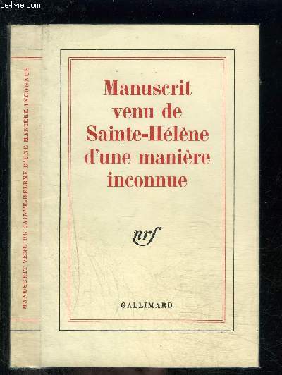MANUSCRIT VENU DE SAINT HELENE D UNE MANIERE INCONNUE