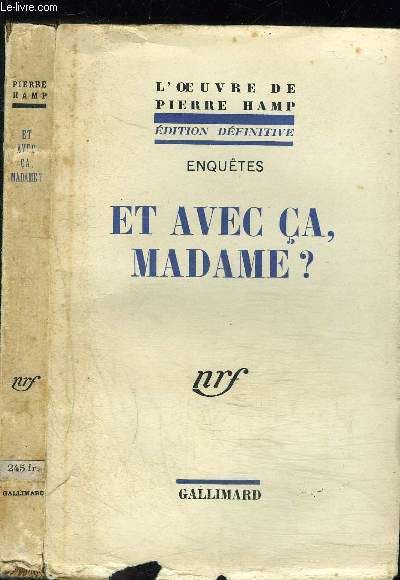 ENQUETES - ET AVEC CA MADAME ?