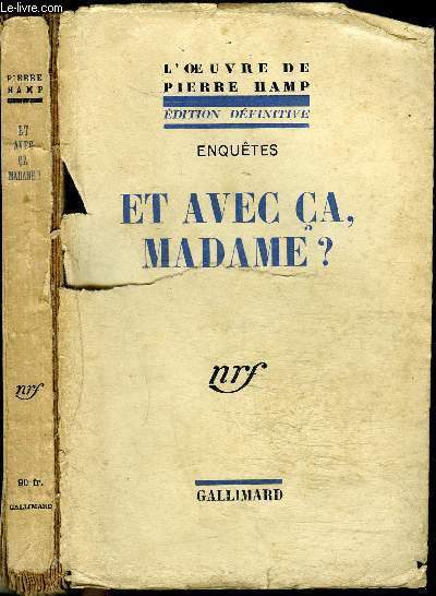 ENQUETES - ET AVEC CA MADAME ?