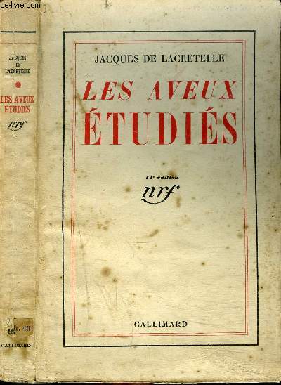 LES AVEUX ETUDIES