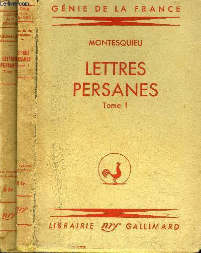 LETTRES PERSANES TOME 1 ET TOME 2