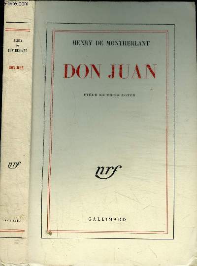 DON JUAN - PIECE EN TROIS ACTES