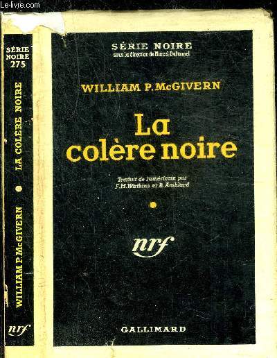 LA COLERE NOIRE - COLLECTION SERIE NOIRE 275